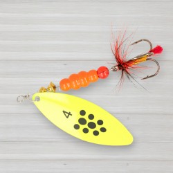 Блешня обертова ZEOX Reactive Long № 4, 13г, колір 012 Fluo-Black Dot